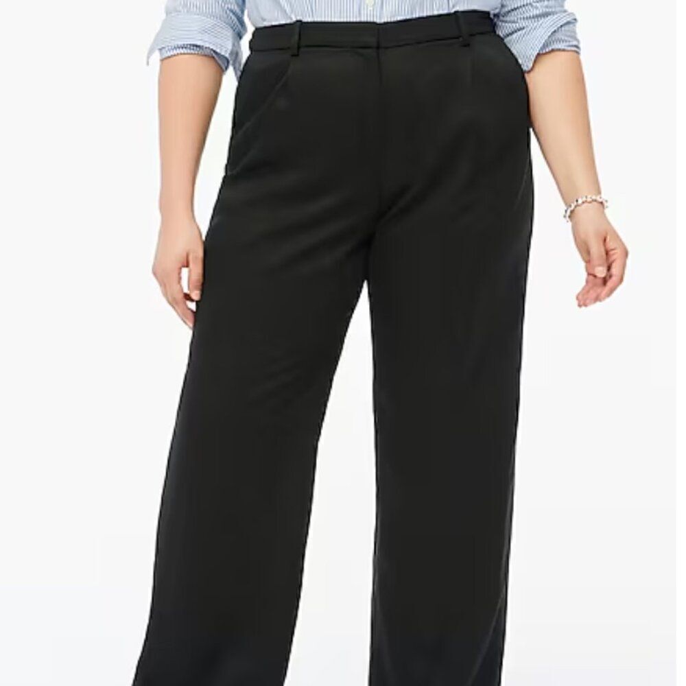J. Crew Factory Wide-leg pleated twill trouser pant size 6 NWT